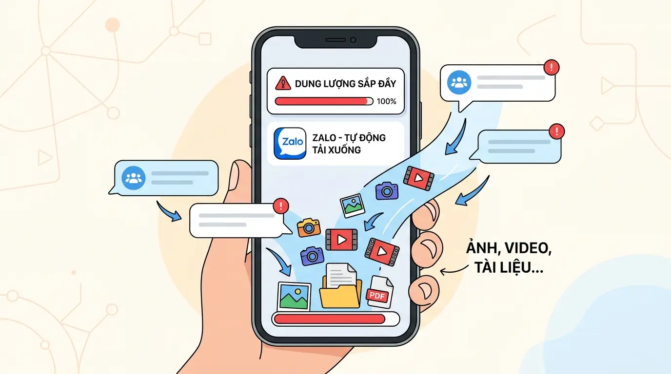 Zalo làm đầy bộ nhớ điện thoại? Cách tắt tự động tải để giải phóng hàng GB dung lượng